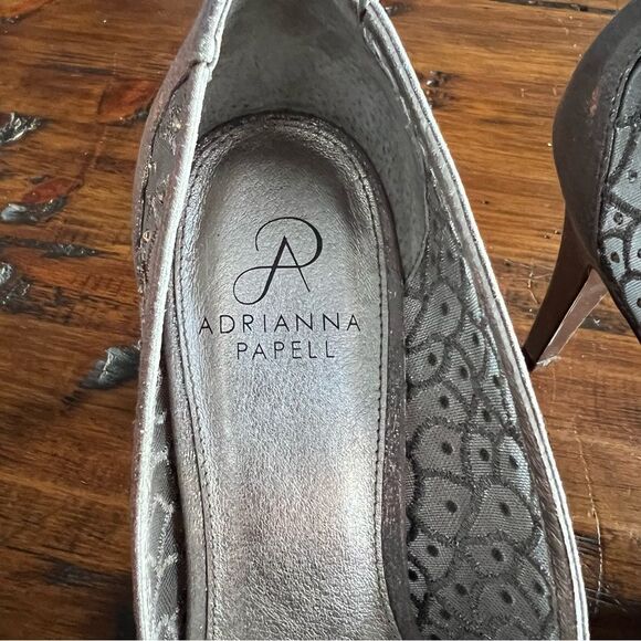Adrianna Papell Peep Toe Mesh/Rhinestone Heels - Picture 3 of 10